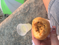 The caipirinha, Brazil's national cocktail, made with cachaça, sugar and lime. And Coxihna, a Brazilian pastry consisting of chopped or shredded chicken meat, covered in dough, molded, battered and fried.