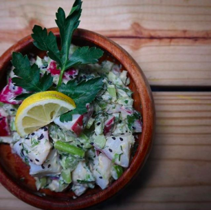 Lemon Tahini potato Salad, Photo by @thebaltimorefoodie