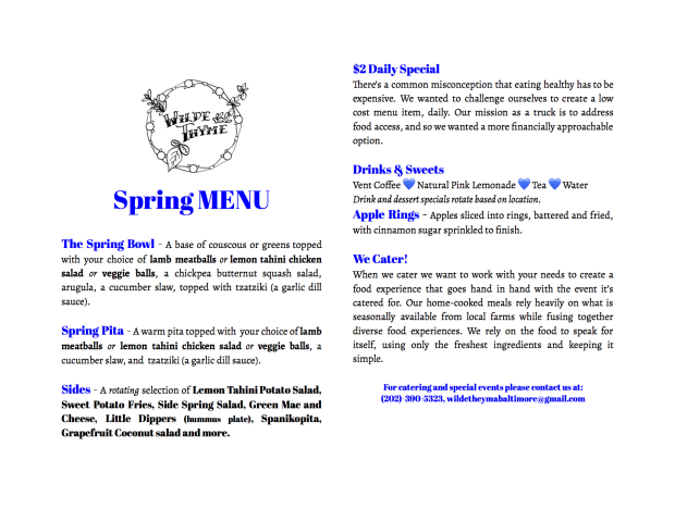 To-go menu Spring - Google Docs